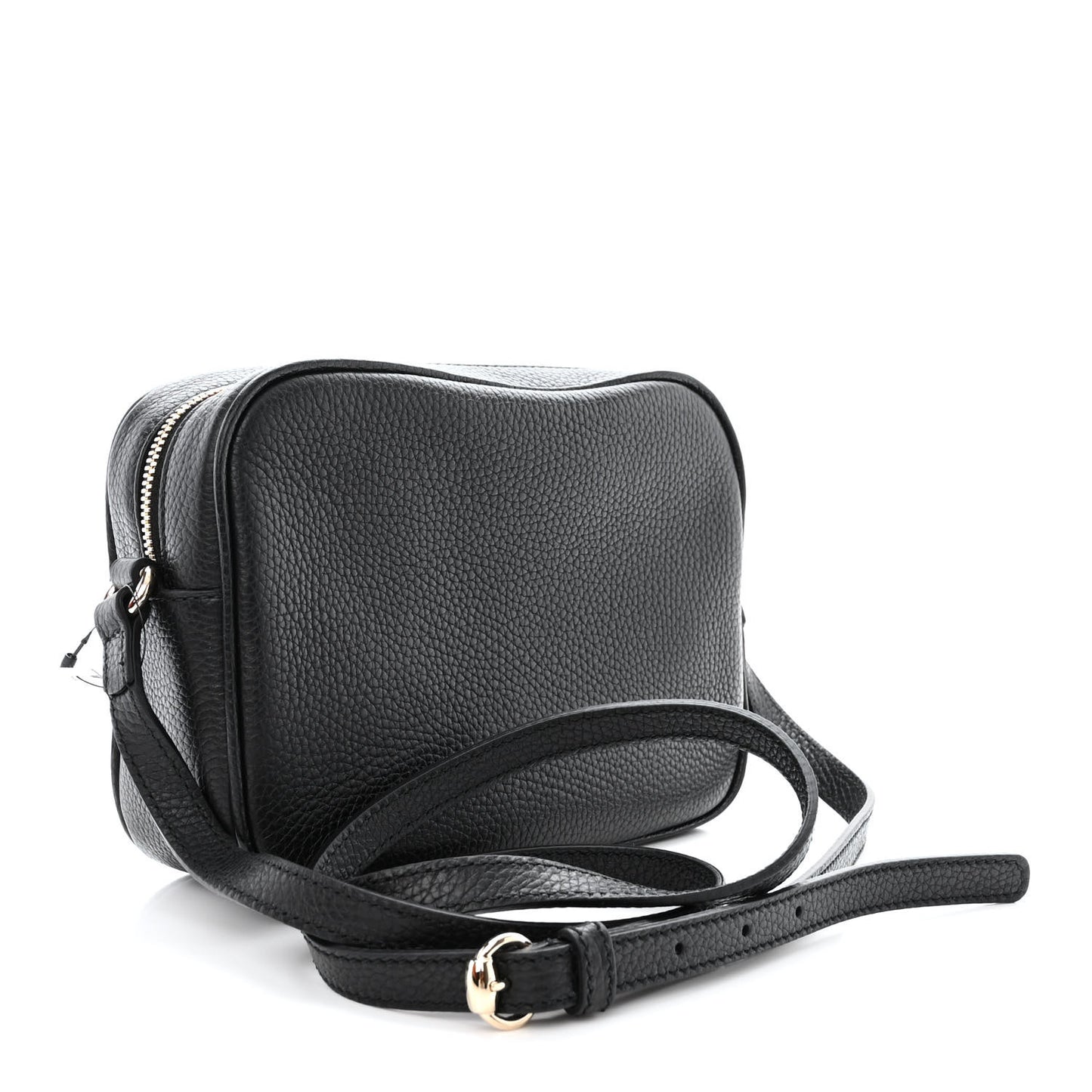 Pebbled Calfskin Small Soho Disco Bag Black