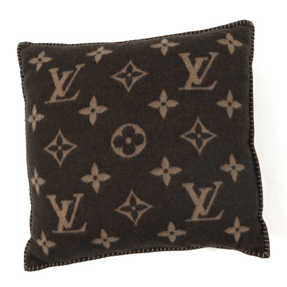 Louis Vuitton Wool Cashmere Neo Monogram Cushion Pillow Brown 1 of 3