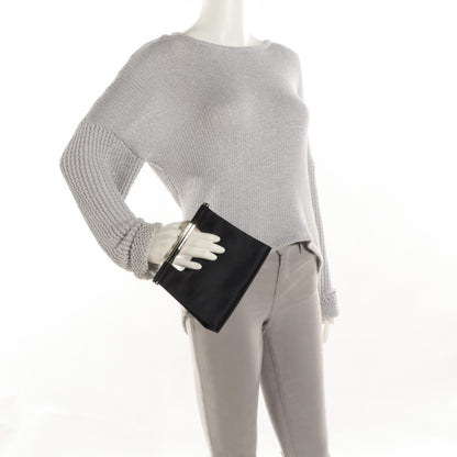 Chanel Satin Bar Handle Clutch Black 2 of 6