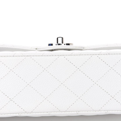 Chanel Caviar Quilted Medium Double Flap White 9 of 11