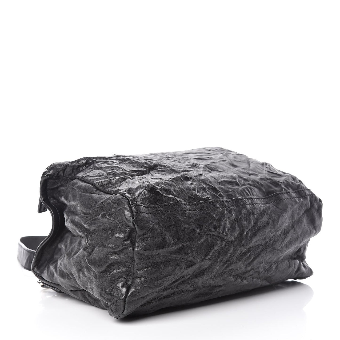 Tumbled Sheepskin Medium Pandora Bag Black
