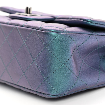 Chanel Iridescent Lambskin Quilted Mini Rectangular Flap Turquoise 6 of 10