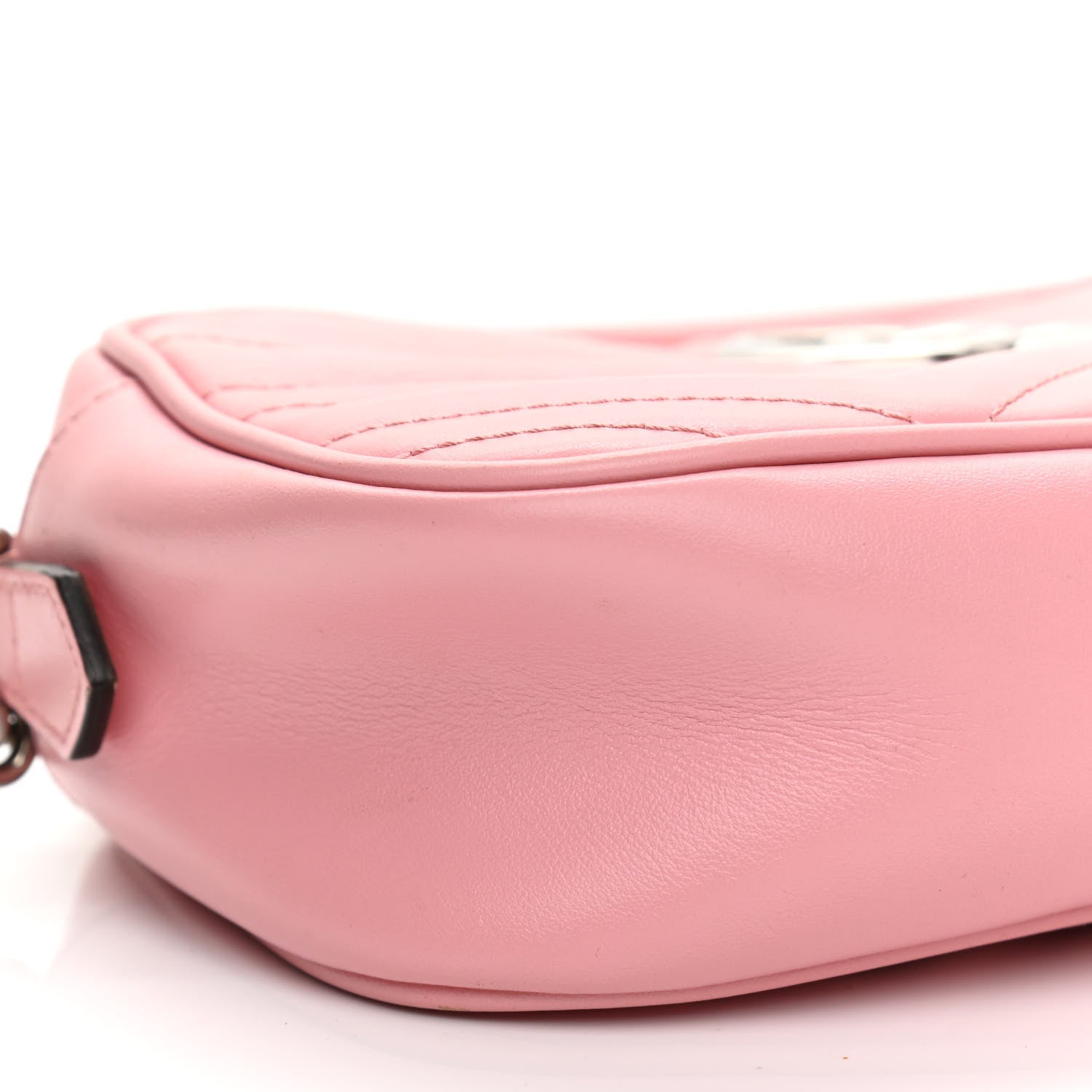 Gucci Calfskin Matelasse Small GG Marmont Chain Shoulder Bag Wild Rose 10 of 15