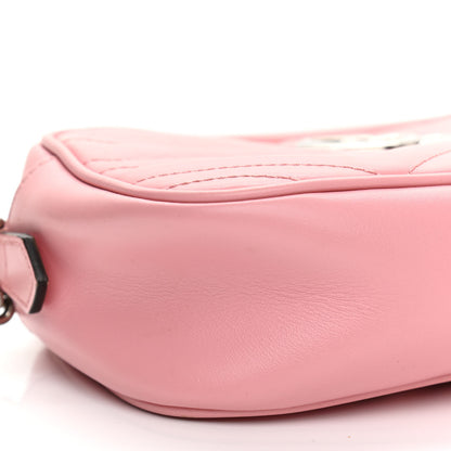 Gucci Calfskin Matelasse Small GG Marmont Chain Shoulder Bag Wild Rose 10 of 15