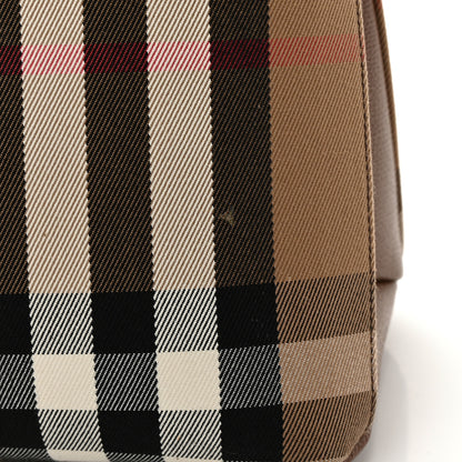 Burberry House Check Grainy Calfskin Medium Banner Tote Brown 15 of 16
