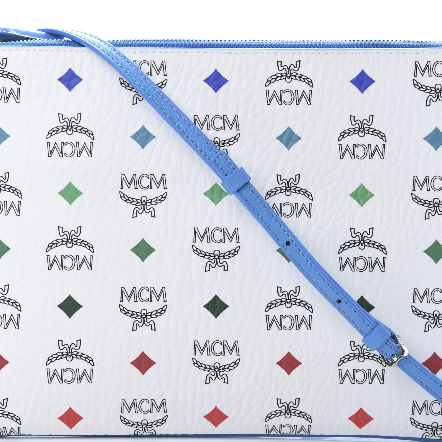 MCM Skyoptic Visetos Medium Crossbody Pouch Spectrum Diamond White 8 of 11