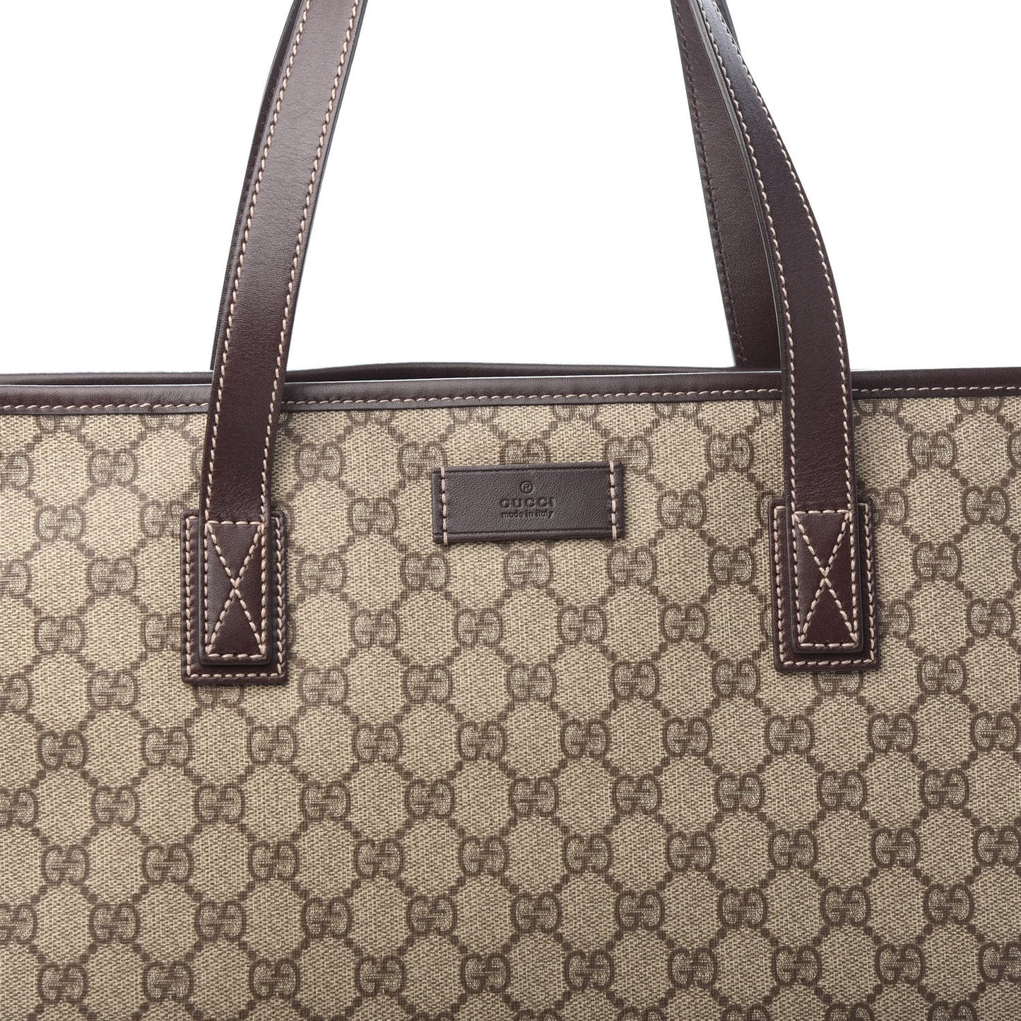 GG Supreme Monogram Medium Zip Tote Dark Brown