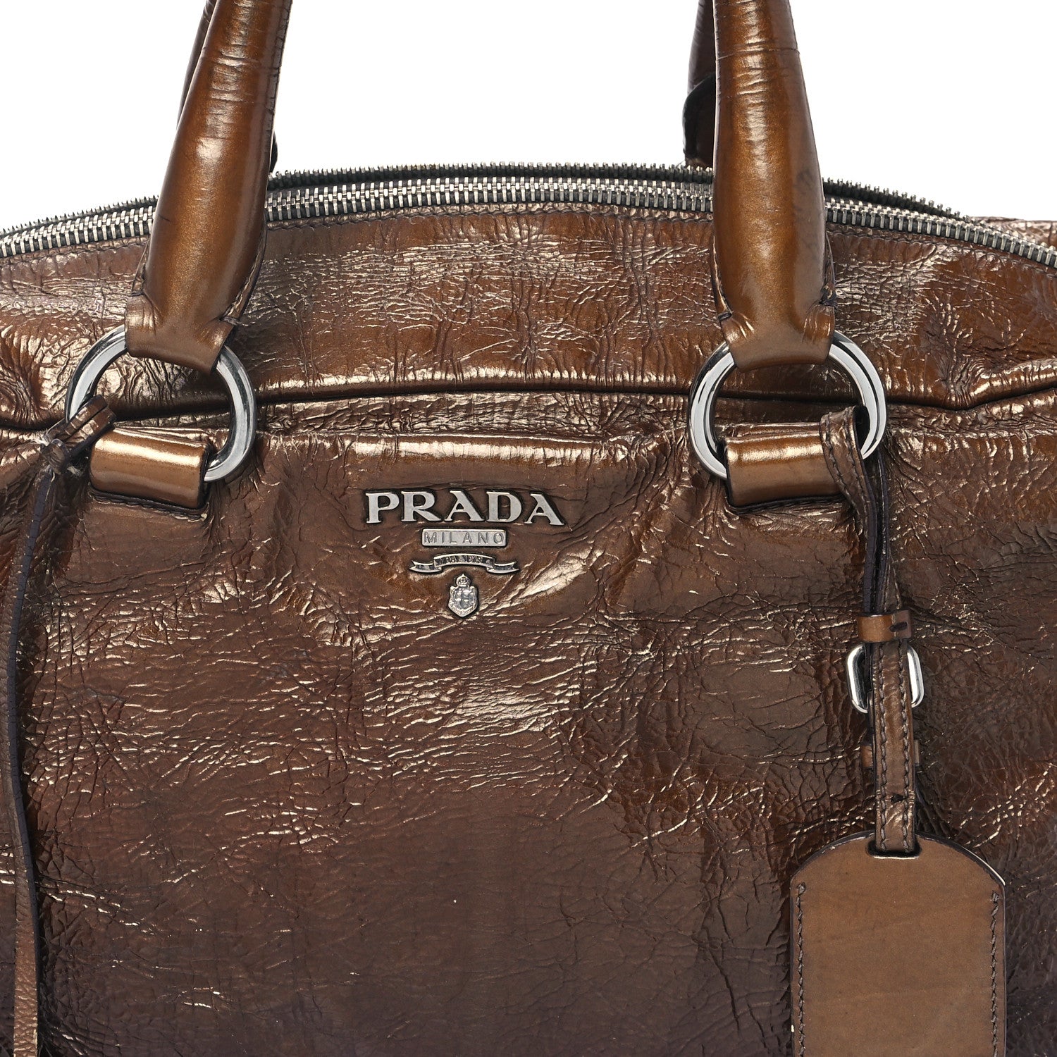 Prada Vernice Sfumaya Satchel Blond Mordore 8 of 13