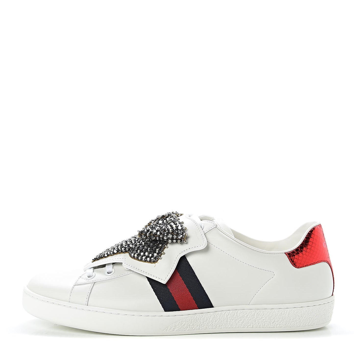 Calfskin Ayers Web Womens Ace Bow Lace Sneakers 40.5 White