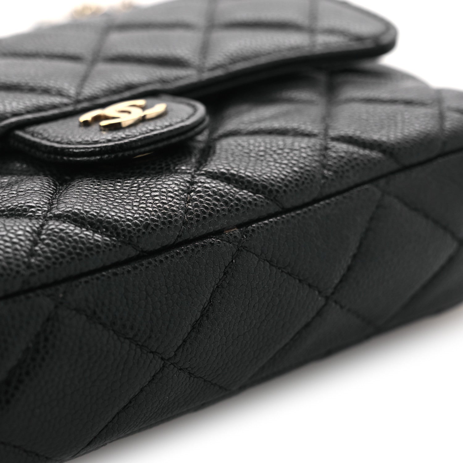 Chanel Caviar Quilted Flap Phone Holder With Chain Black 14 of 15