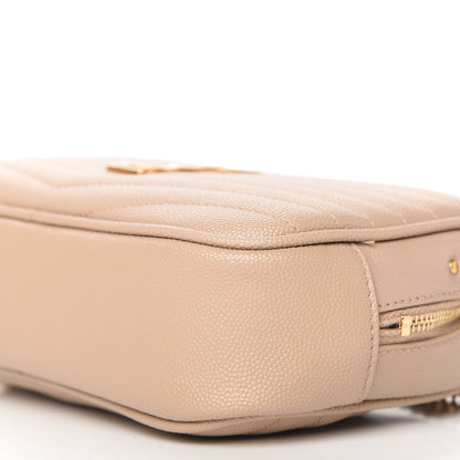 Saint Laurent Grain De Poudre Matelasse Monogram Mini Lou Camera Bag Dark Latte 7 of 12