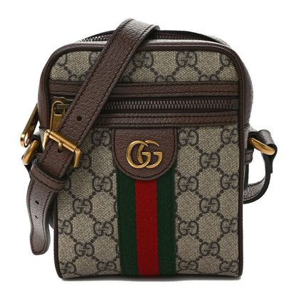 Gucci GG Supreme Monogram Web Mini Ophidia Messenger Brown 1 of 11
