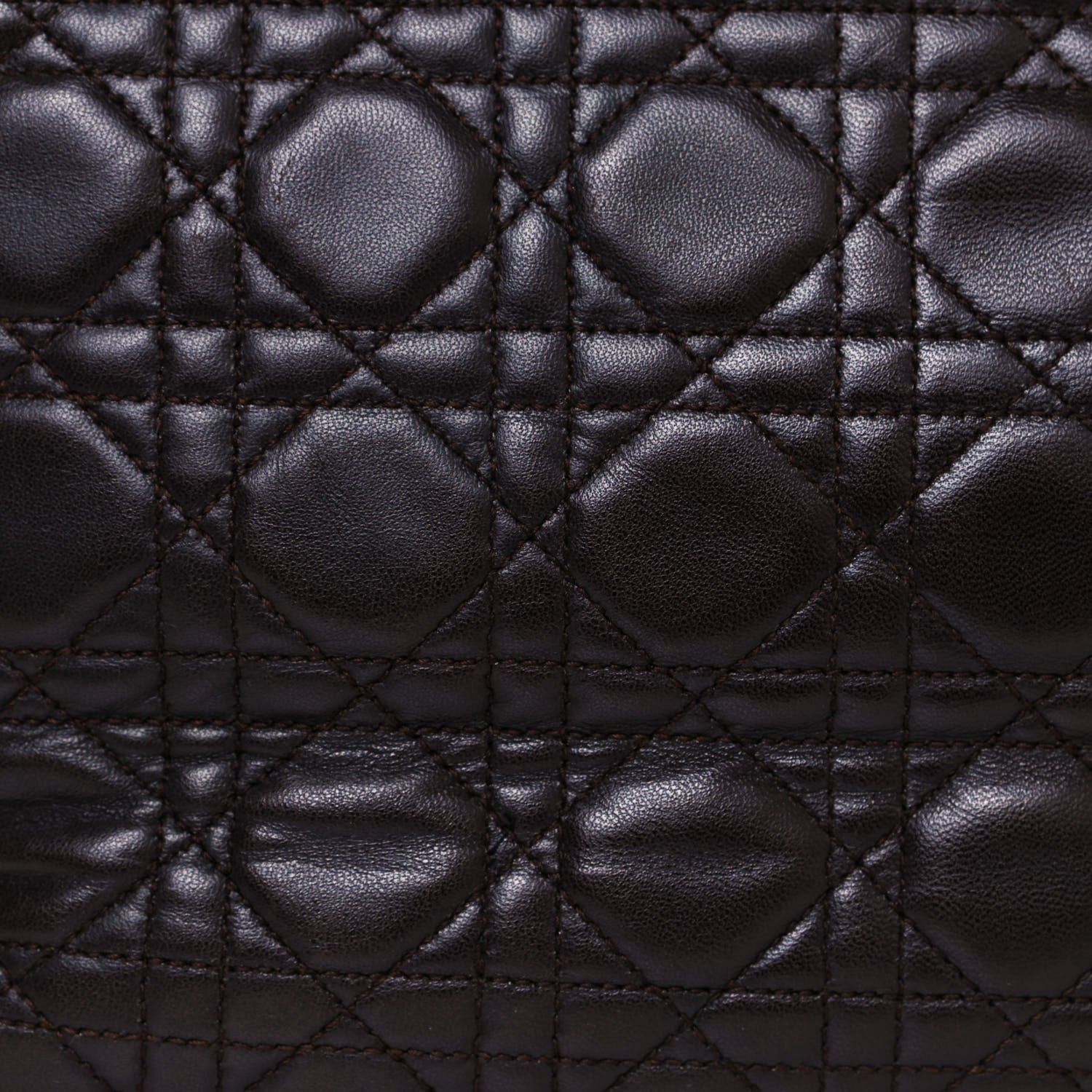 Christian Dior Lambskin Cannage Large Lady Dior Dark Brown 13 of 20