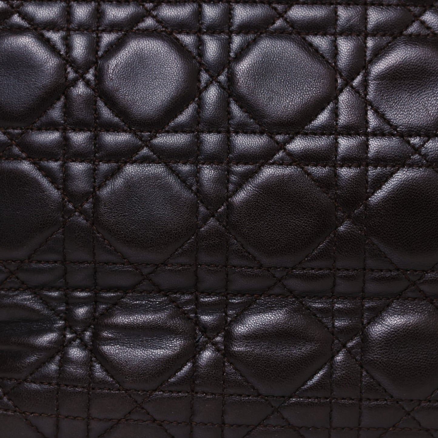 Lambskin Cannage Large Lady Dior Dark Brown