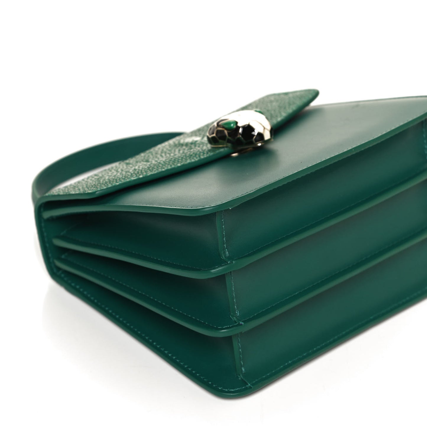 Calfskin Galuchat Serpenti Forever Crossbody Green