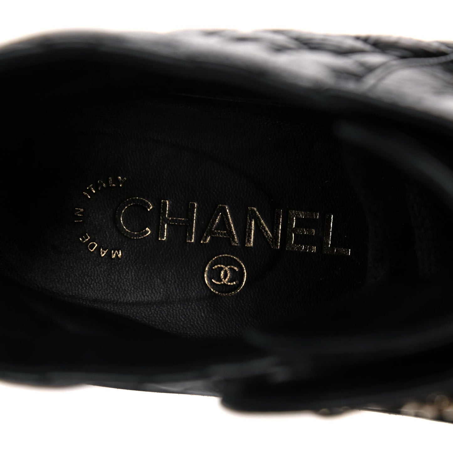 Shiny Goatskin Calfskin Quilted Lace Up Combat Boots 38.5 Black