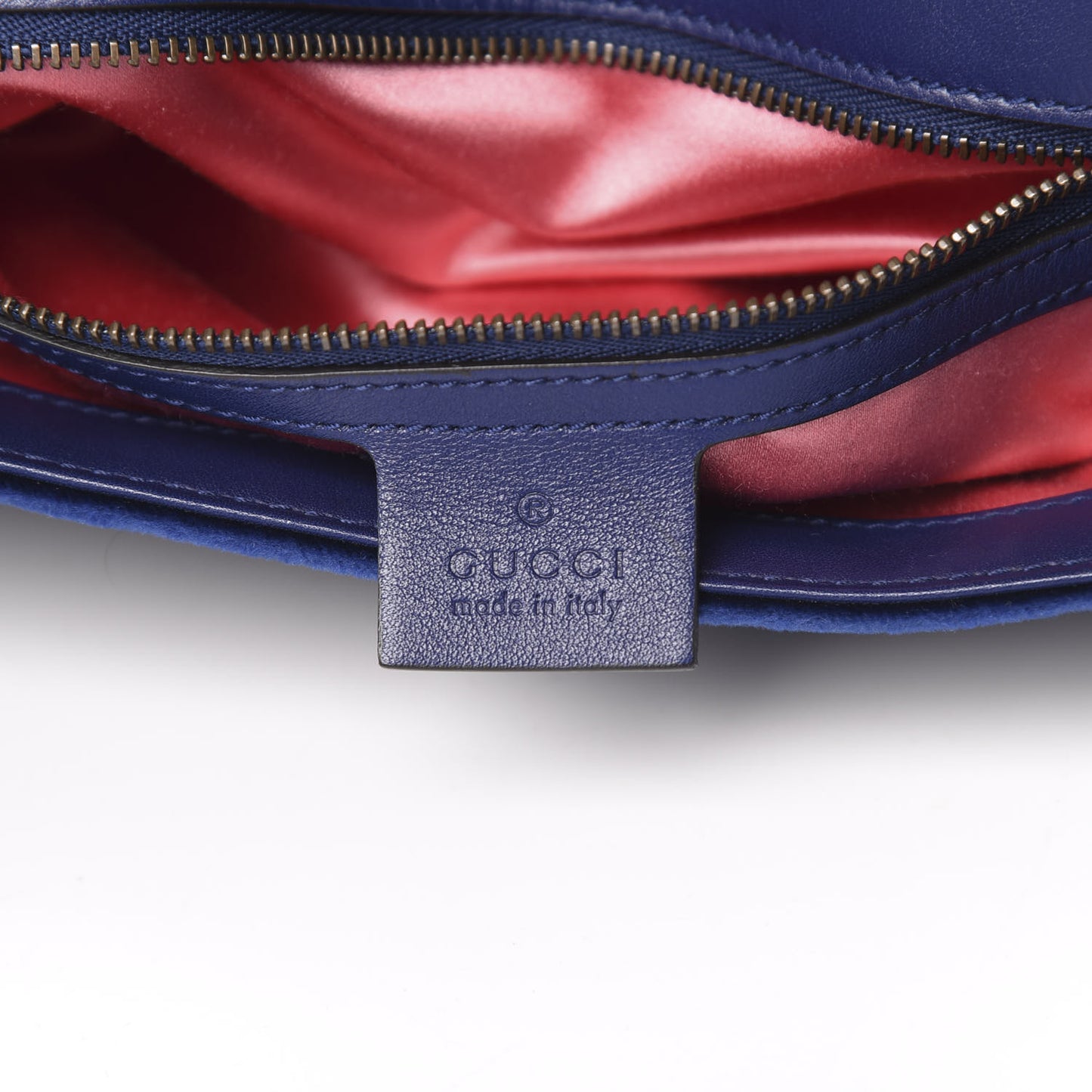 Velvet Matelasse Medium GG Marmont Shoulder Bag Cobalt Blue
