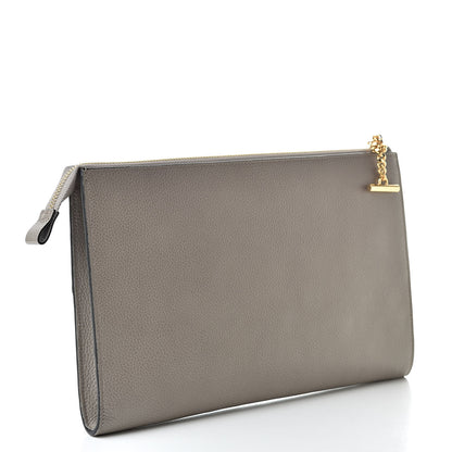 Chloe Grained Calfskin Joe Clutch Motty Grey 3 of 8