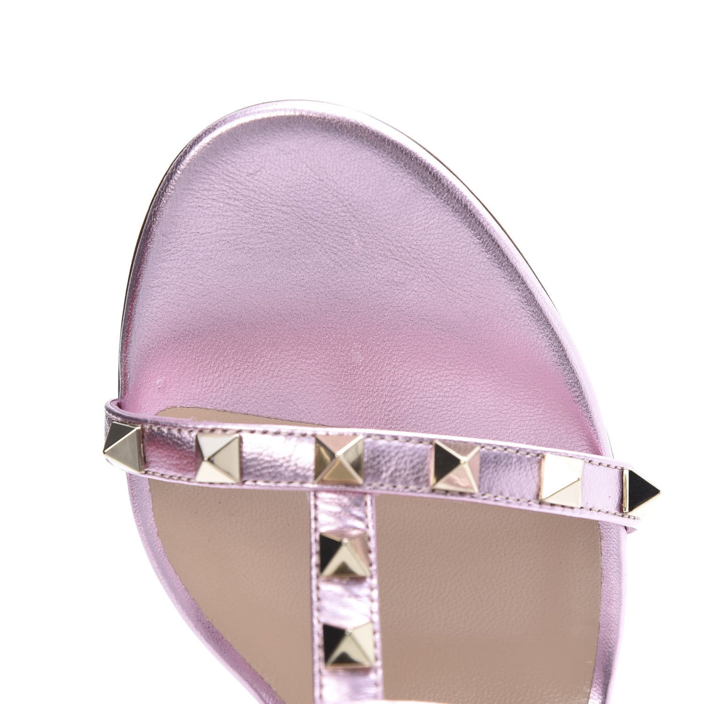 Metallic Nappa Rockstud 60mm Caged Slide Sandals 37 Giacinto