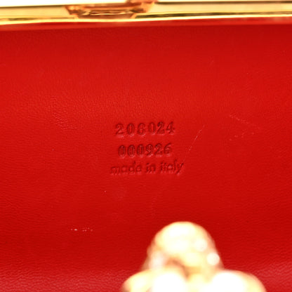 Alexander McQueen Patent Calfskin Britannia Skull Box Clutch Red Blue 6 of 8