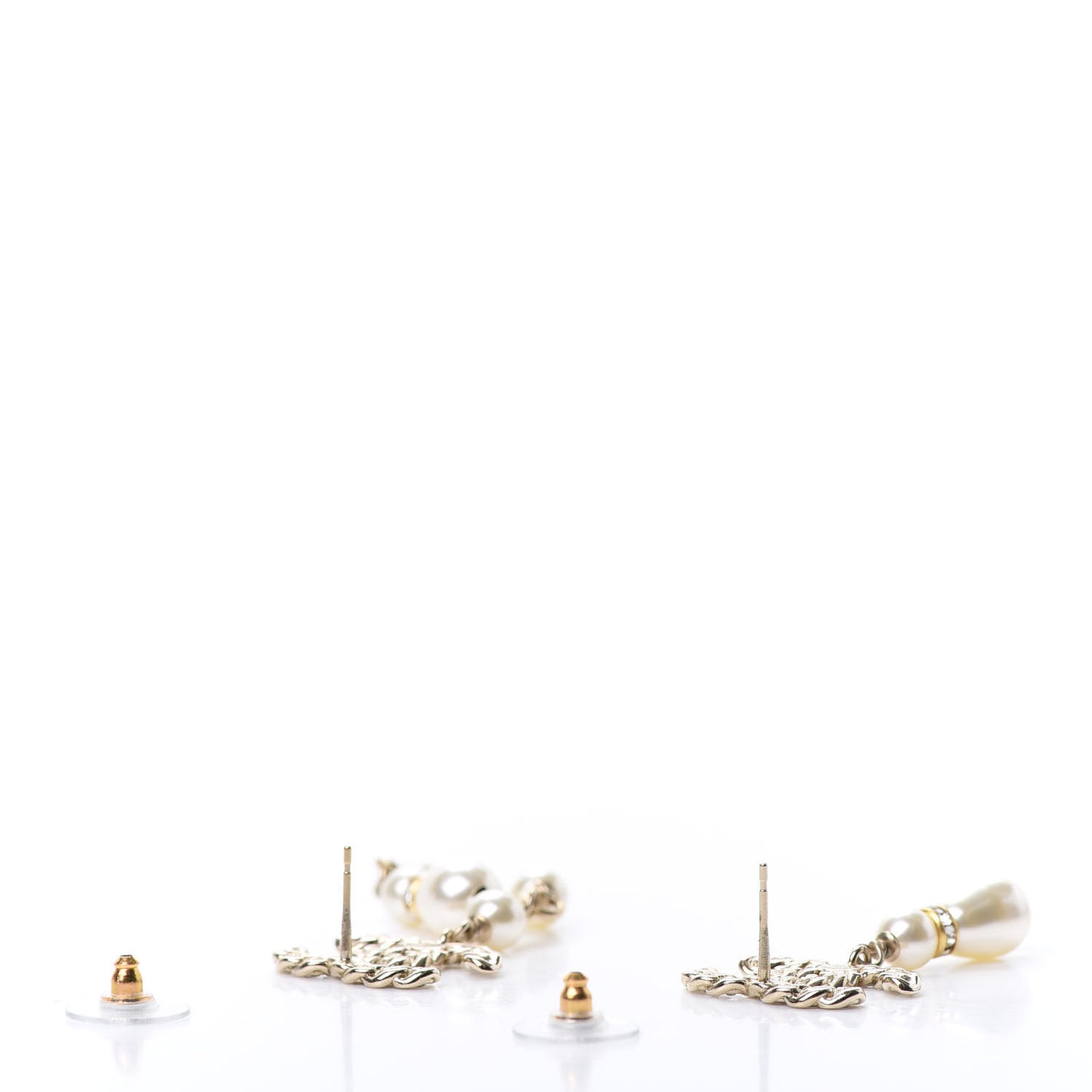 Crystal Pearl Pearls Coronation Uneven Earrings Gold