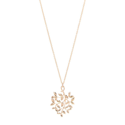 Tiffany 18K Yellow Gold Small Paloma Picasso Olive Leaf Pendant Necklace 1 of 6