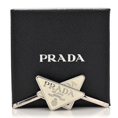 Prada Metal Triangle Hair Clip Set White 4 of 4