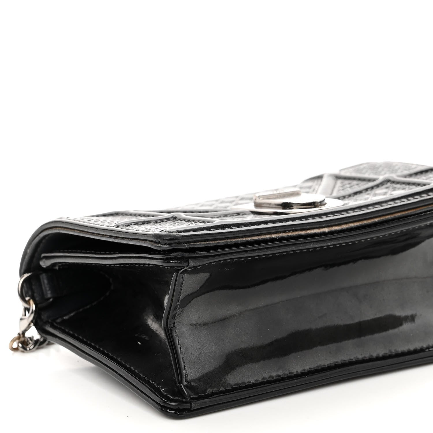 Christian Dior Patent Micro-Cannage Baby Diorama Flap Bag Black 8 of 10