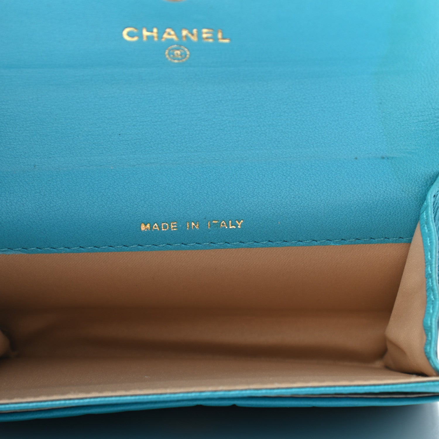 Chanel Lambskin Camellia Embossed Flap Card Holder Blue 5 of 10
