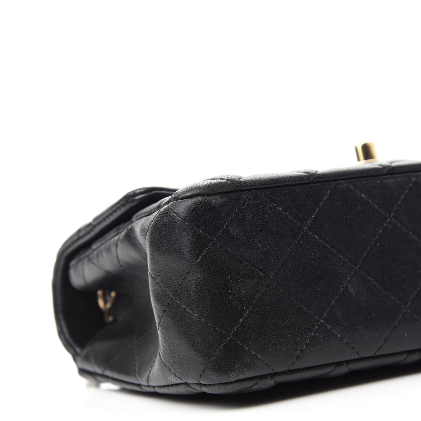 Lambskin Quilted Mini Rectangular Flap Black