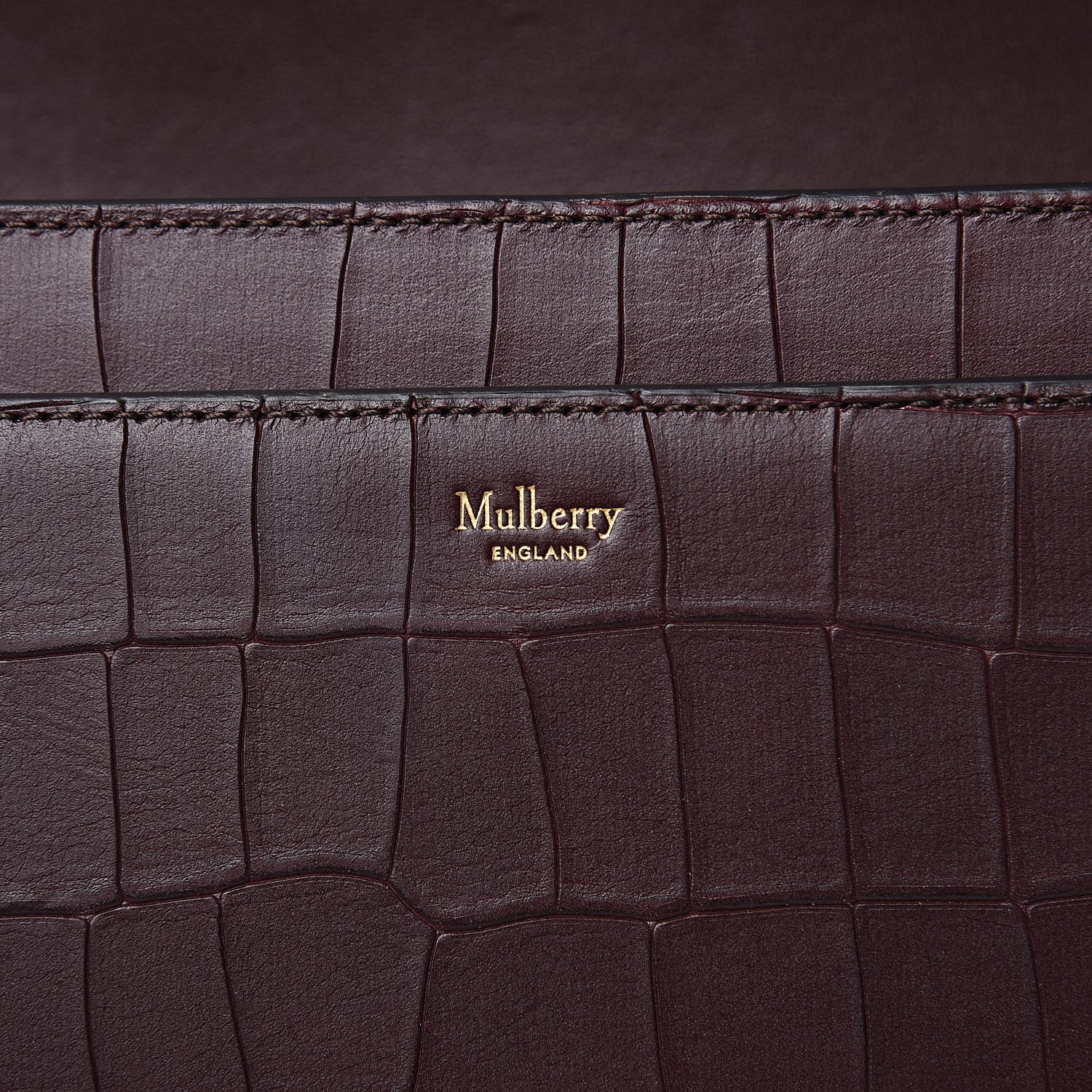 Mulberry Calfskin Crocodile Embossed Large Darley Oxblood 6 of 10