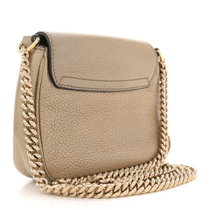 Gucci Metallic Pebbled Calfskin Small Soho Flap Crossbody Golden Beige 2 of 14