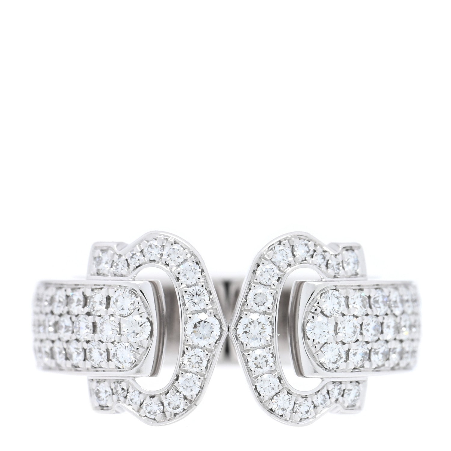 Cartier 18K White Gold Diamond C De Cartier Ring 51 5.75 1 of 5