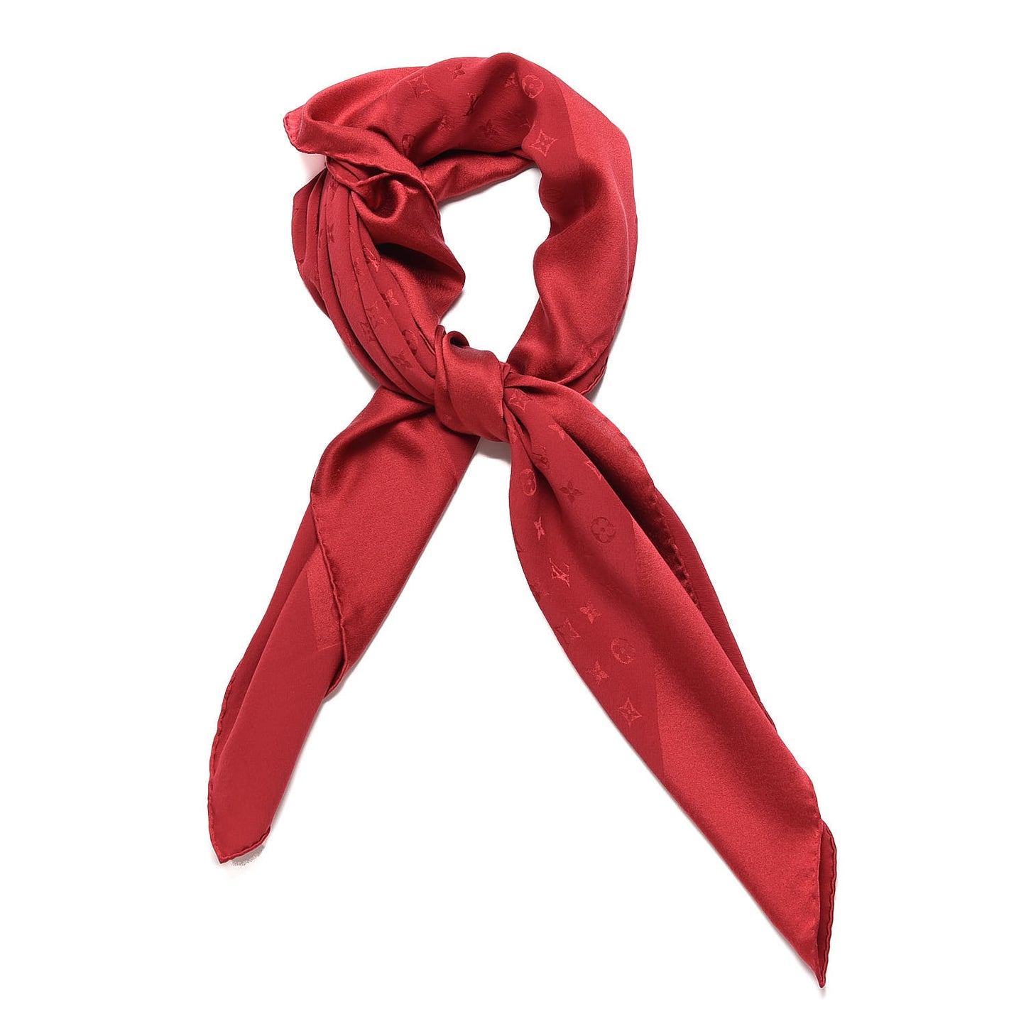 Silk Monogram Monaco Square Scarf Red
