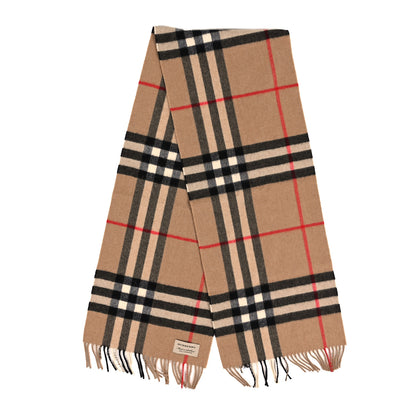 Burberry Cashmere Giant Check Fringe Scarf Camel 2 of 3
