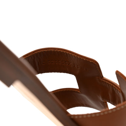 Hermes Box Calfskin Oran Sandals 40 Gold 8 of 11