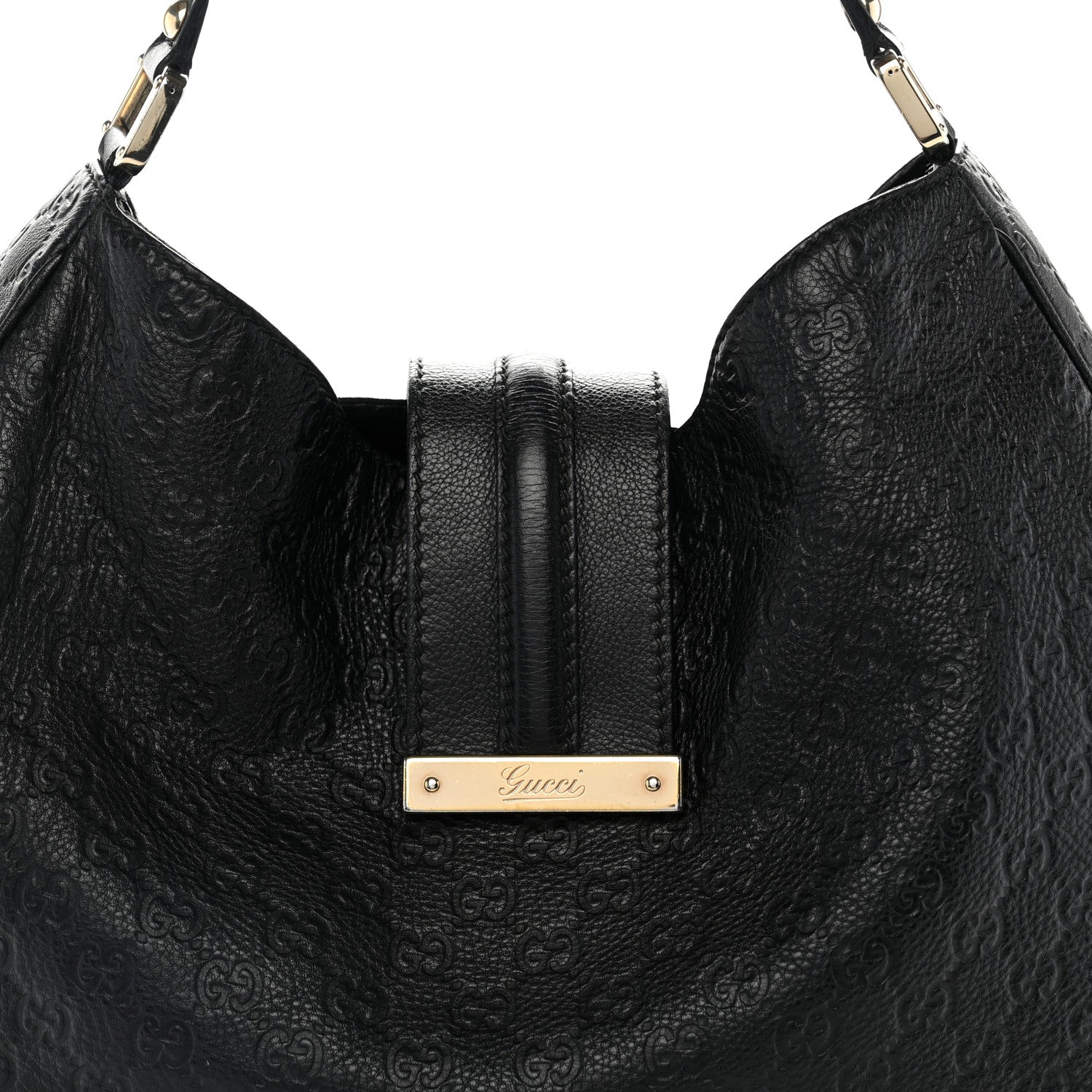 Gucci Guccissima Large New Ladies Web Hobo Black 8 of 11