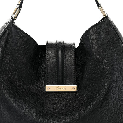 Gucci Guccissima Large New Ladies Web Hobo Black 8 of 11