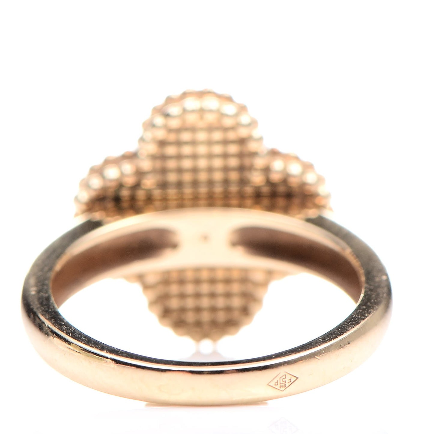 18K Yellow Gold Black Onyx Diamond Vintage Alhambra Ring 52 6