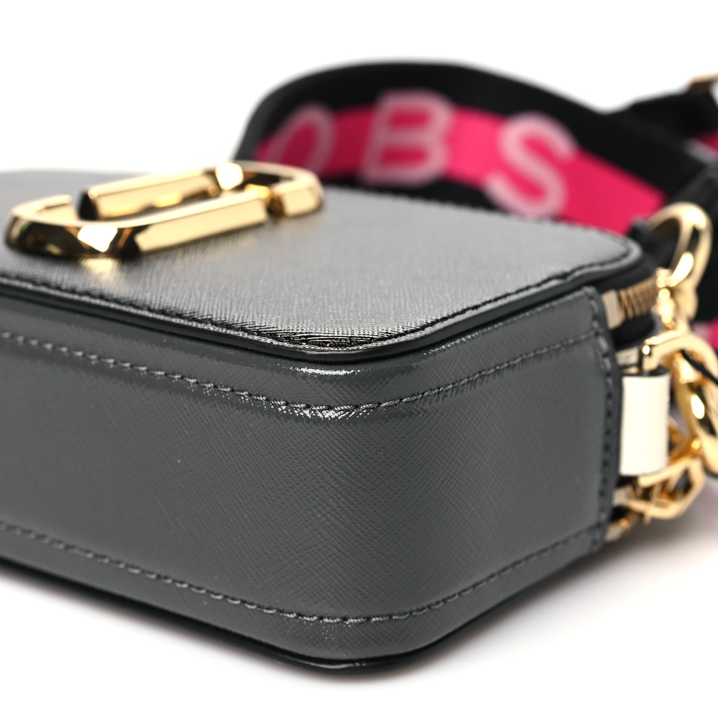 Saffiano Snapshot Camera Bag Black Grey