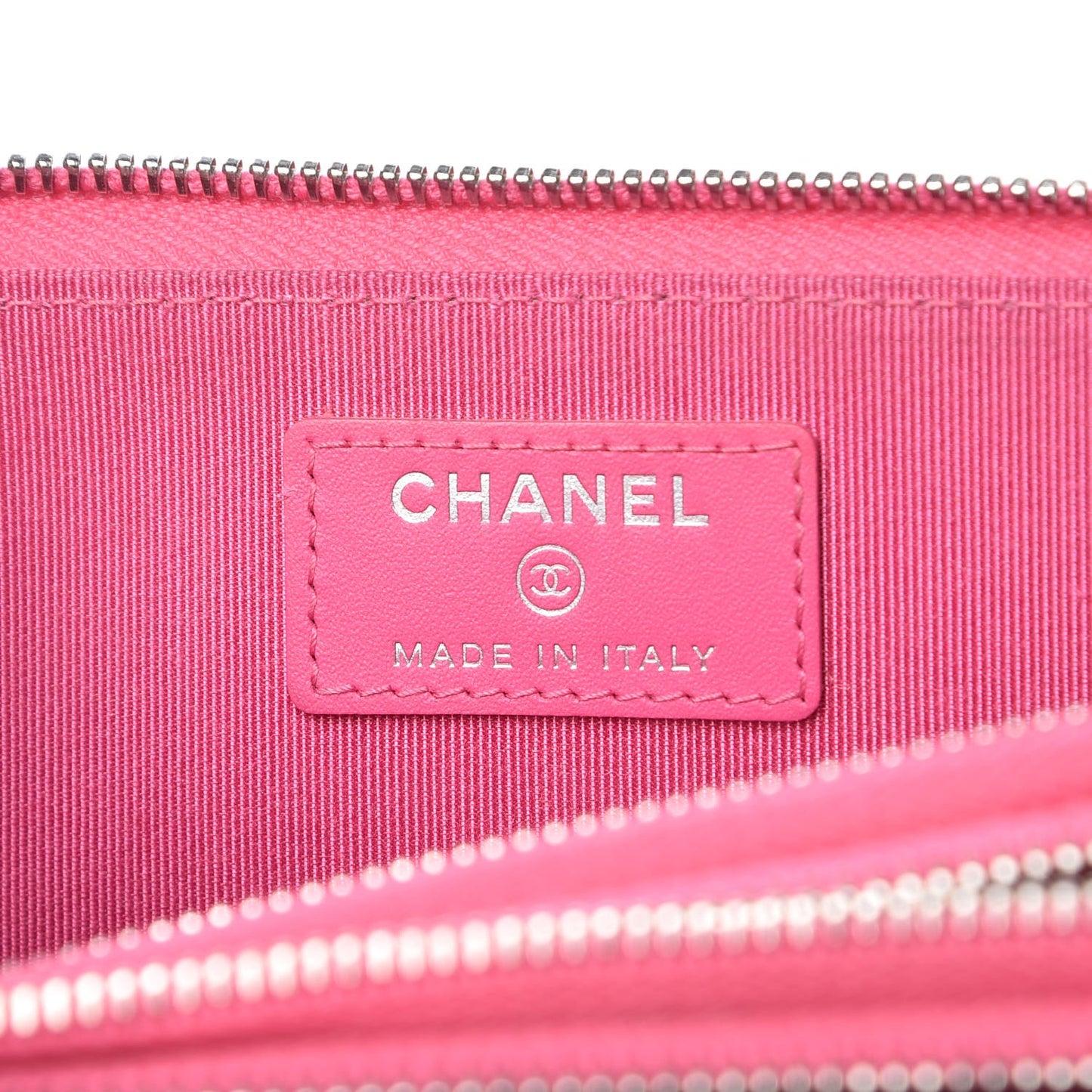 Caviar Quilted Triple Zipper Wallet Pink