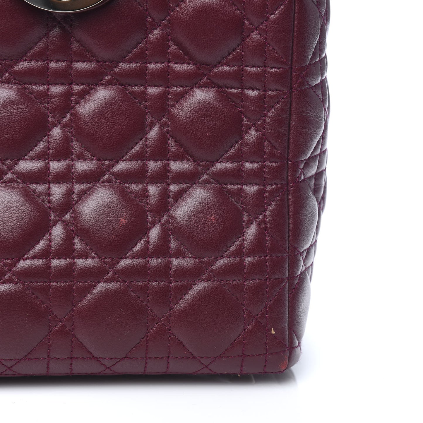 Lambskin Cannage Large Lady Dior Burgundy