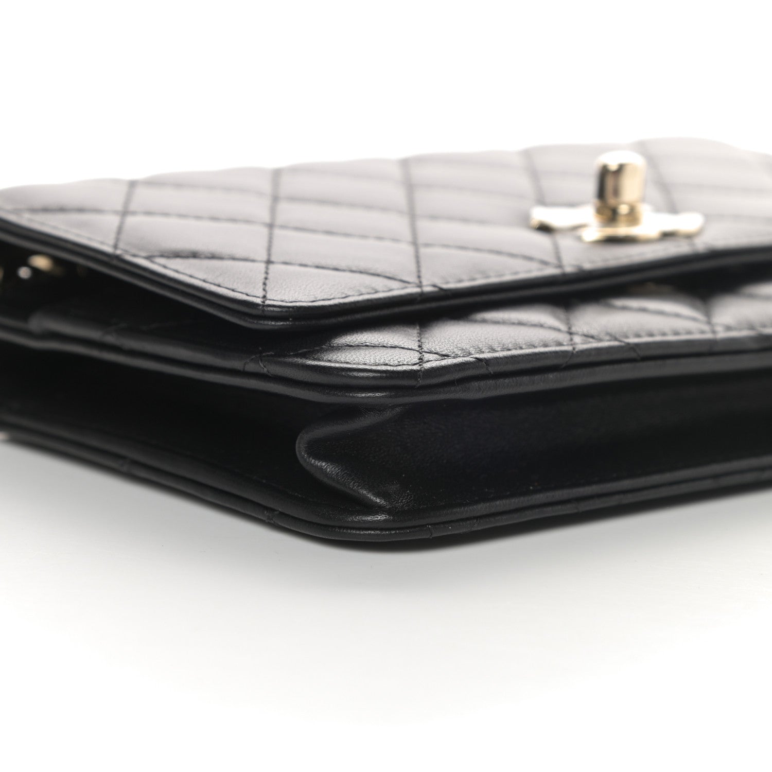 Chanel Lambskin Quilted Trendy CC Wallet On Chain WOC Black 10 of 14