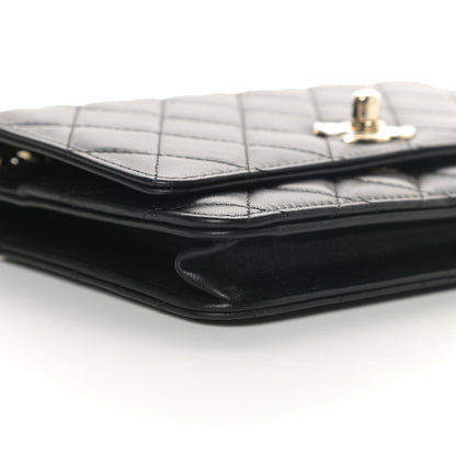 Chanel Lambskin Quilted Trendy CC Wallet On Chain WOC Black 10 of 14