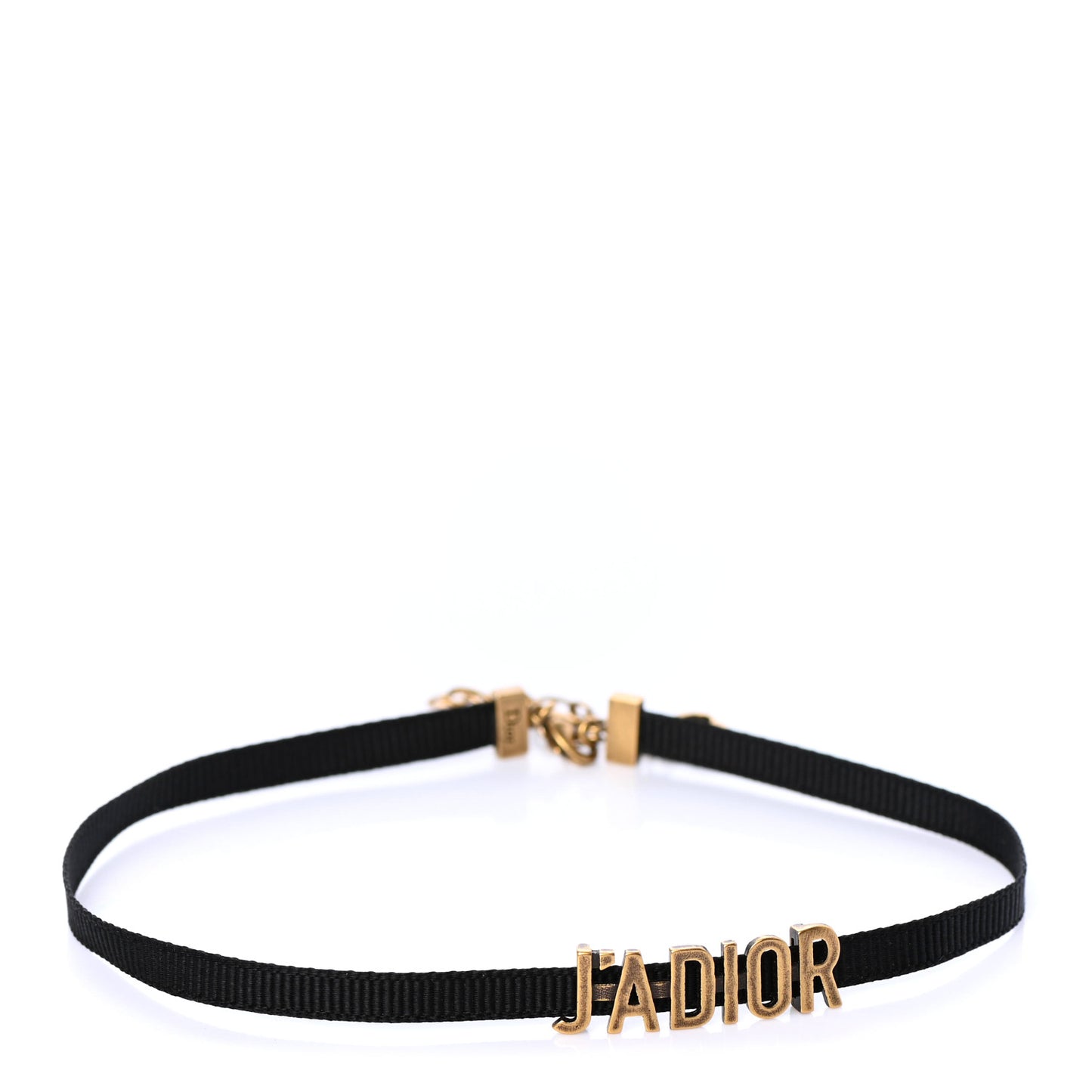 Grosgrain Ribbon J'Adior Logo Choker Necklace Black
