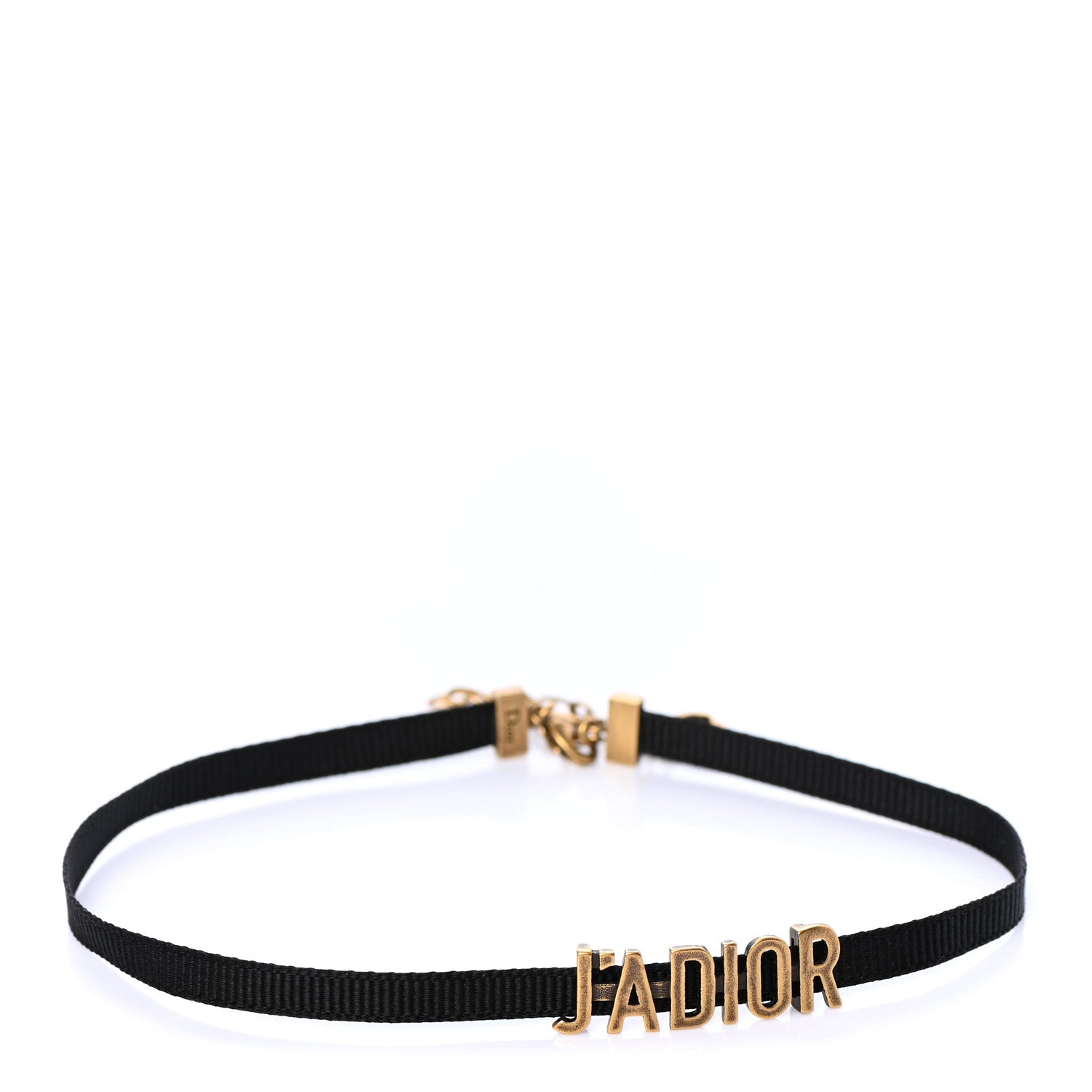 Christian Dior Grosgrain Ribbon J'Adior Logo Choker Necklace Black 1 of 5