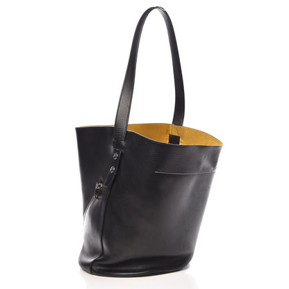 Celine Natural Calfskin Biker Bucket Shoulder Bag Black Sunflower 3 of 16