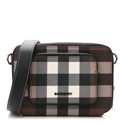 Burberry E-Canvas Jake Giant Check Messenger Dark Birch 1 of 12