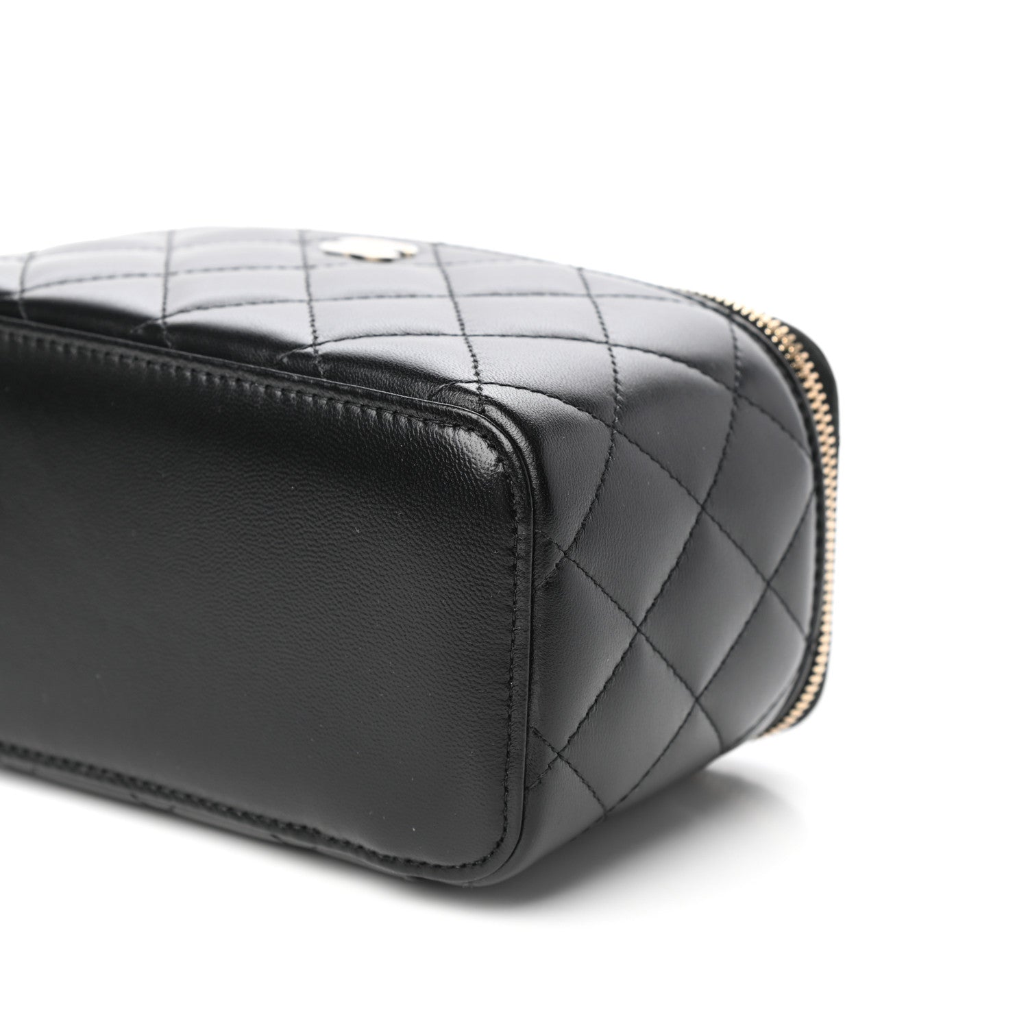 Chanel Lambskin Quilted Small Vanity Case With Chain Black 9 of 10