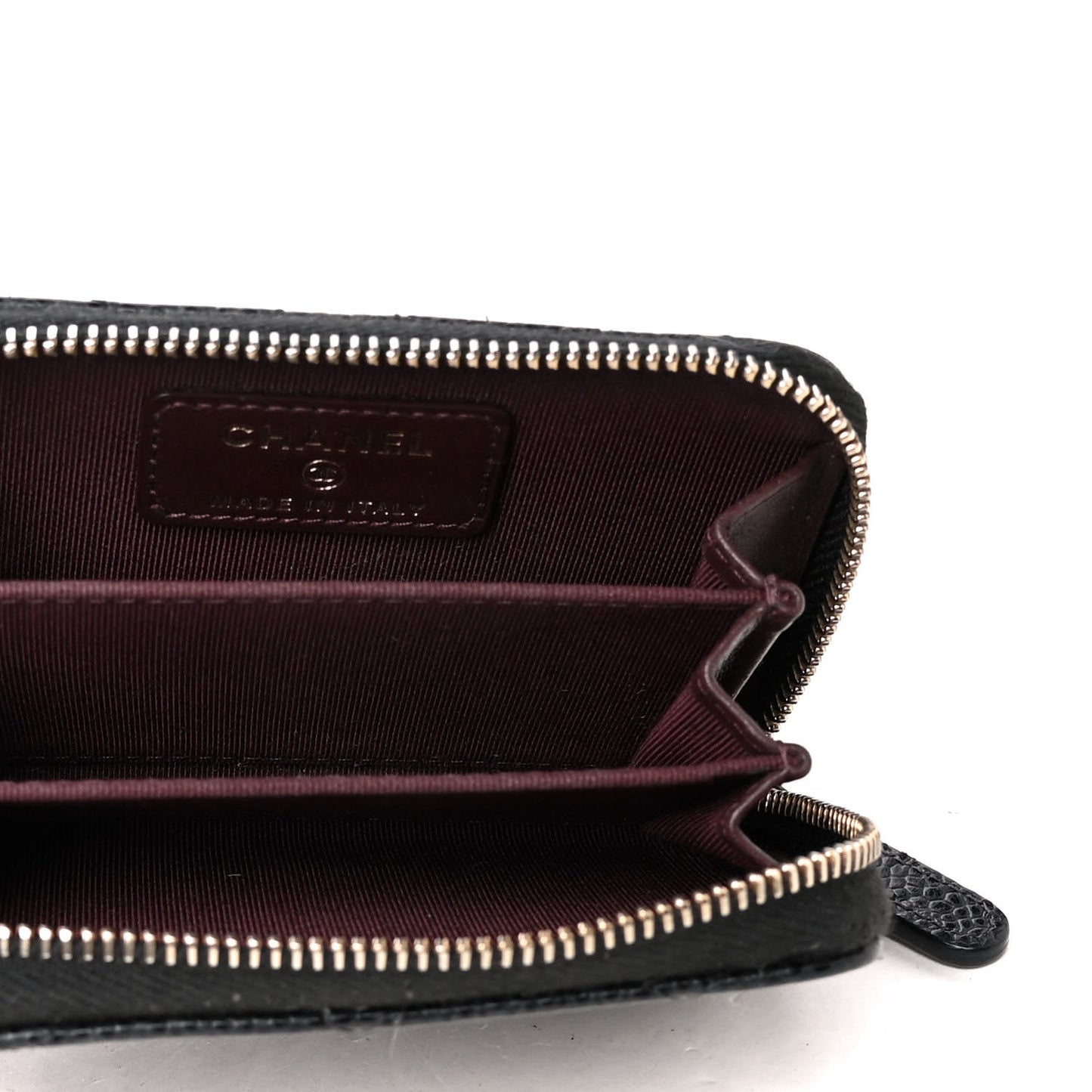 Caviar Quilted Zip Coin Purse Black